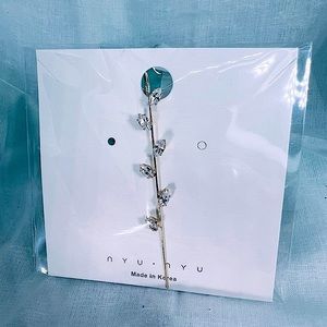 Fairy Earthy Magical Sparkling Zircon Unique Statement Bar Ear Cuff